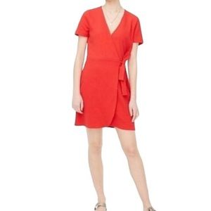 J. Crew Factory Textured Knit Knee Length Wrap Dress